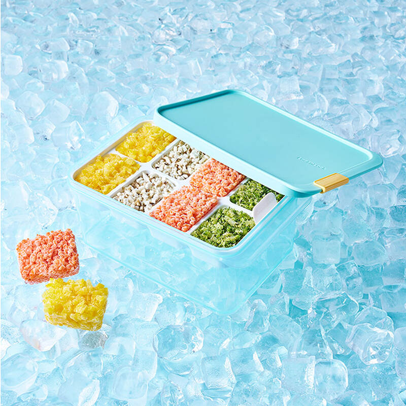 Hộp Trữ Đông Kèm Khuôn Chia Nhỏ Thực Phẩm Freezer Fit Locknlock 1.65L Kèm Khuôn 8  - HFL104D8, , large image number null